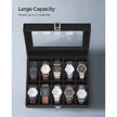 Watch Box – Glass – Clear – 10 Slots with Lockable Lid