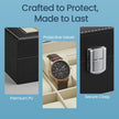 Watch Box Organizer – MDF and Glass – Black – 10-Slot with Removable Pillows and Lockable Design