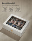 Watch Box – Wood – Black – Lockable with Glass Lid and 10 Slots
