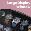 Watch Box – Synthetic Leather – Brown/Black/Wine Red – 12 Slots with Glass Lid and Drawer