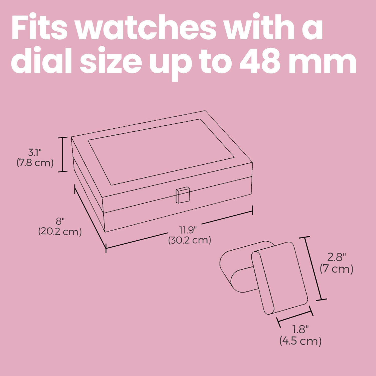 Watch Box – Synthetic Leather – Brown/Black/Wine Red – 12 Slots with Glass Lid and Drawer