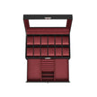Watch Box – Synthetic Leather – Brown/Black/Wine Red – 12 Slots with Glass Lid and Drawer