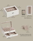 2-Tier Watch Box – Wood – Cloud White and Cappuccino Beige – Glass Lid with Bracelet Tray
