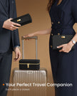 Watch Travel Case – Woven Embossed PU Leather – Ink Black – Hexagon Design with Hidden Storage