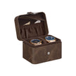 Watch Travel Case – Faux Leather – Ink Black – Two Slots with Hidden Storage Pillow