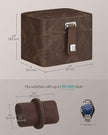 Watch Travel Case – Faux Leather – Ink Black – Two Slots with Hidden Storage Pillow
