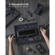 Watch Box – Velvet – Black – Glass Lid with Lock and Cushions, 6 Slots