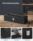 Watch Box – Velvet – Black – 6-Slot with Glass Top and Lock