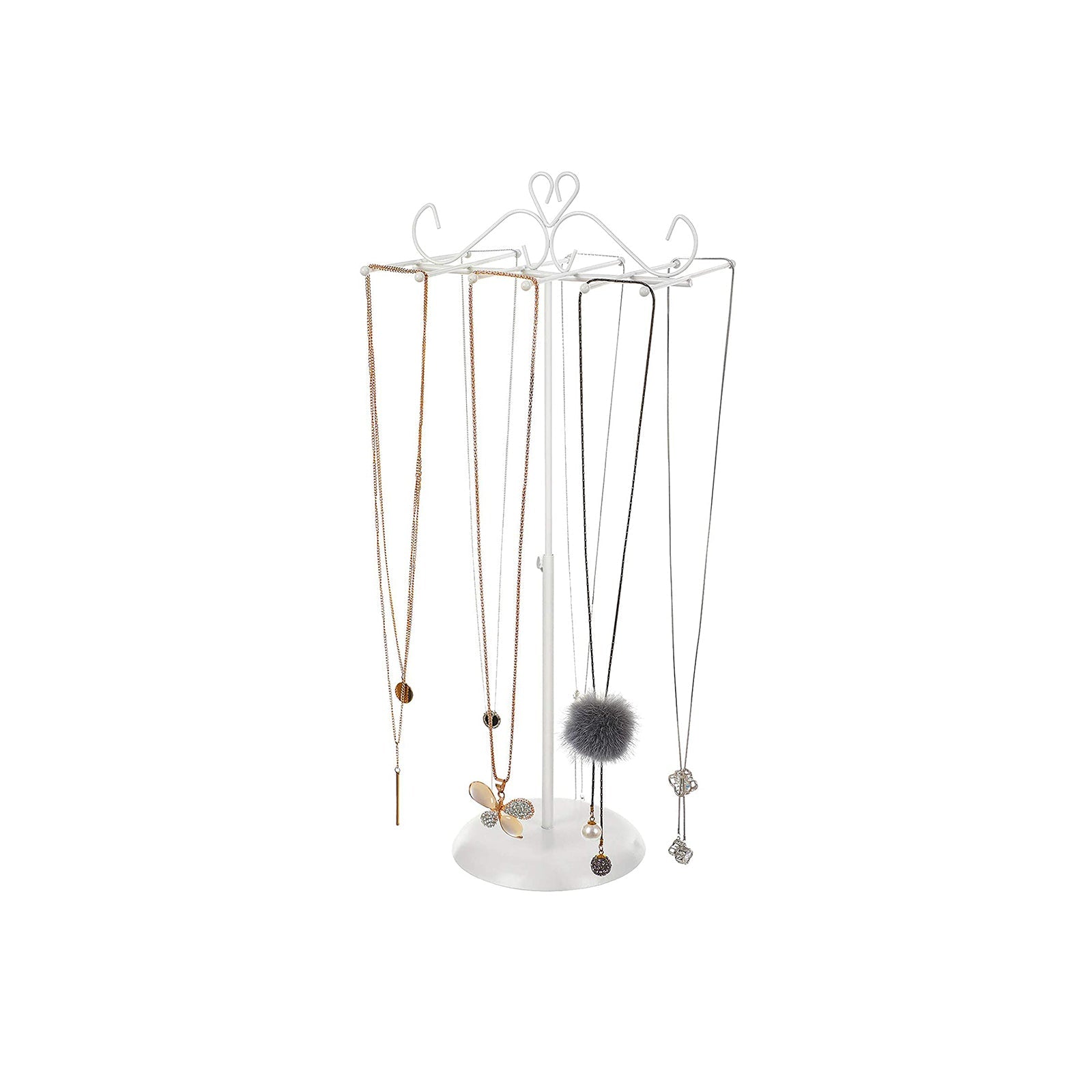 Jewellery Display Stand – Metal – White – Versatile Rack for Necklaces, Bracelets, and Earrings