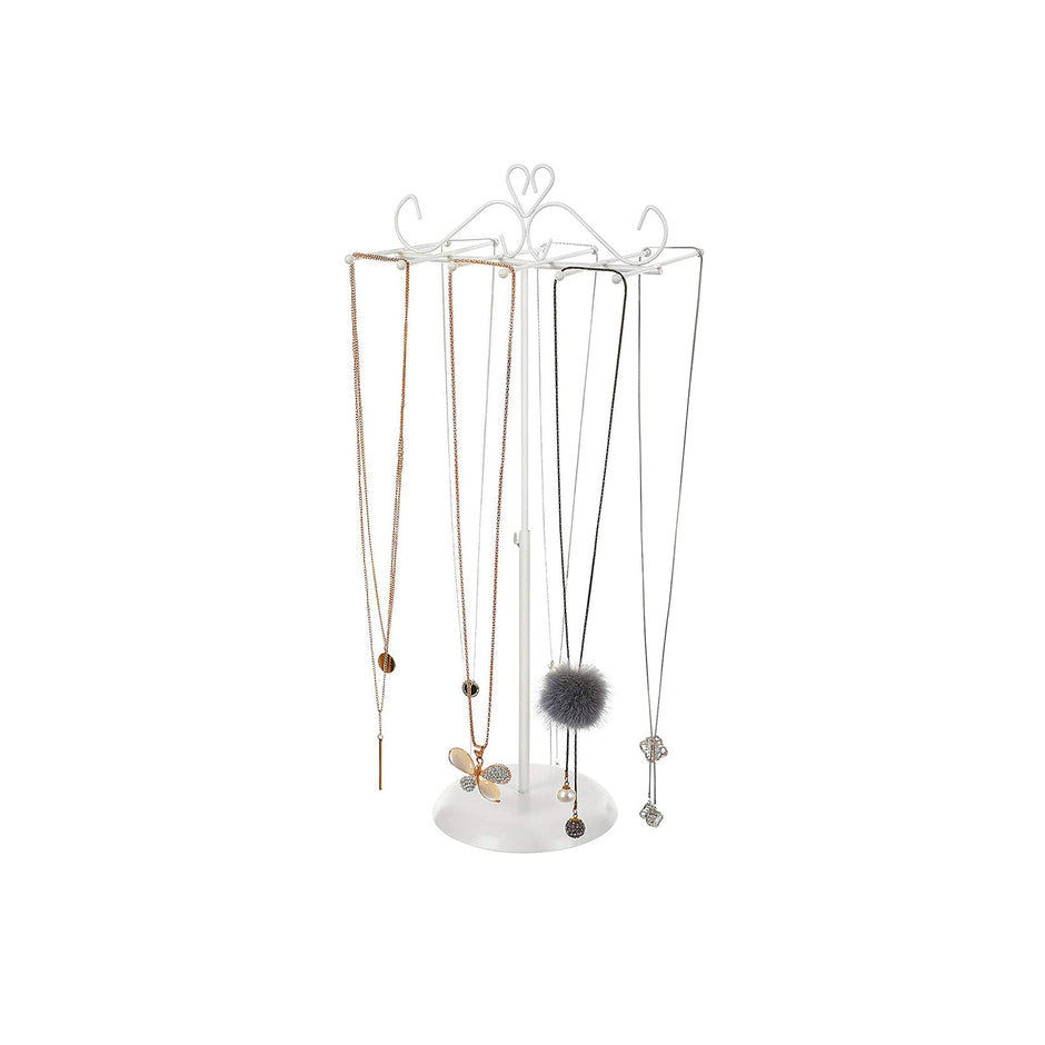 Jewellery Display Stand – Metal – White – Versatile Rack for Necklaces, Bracelets, and Earrings