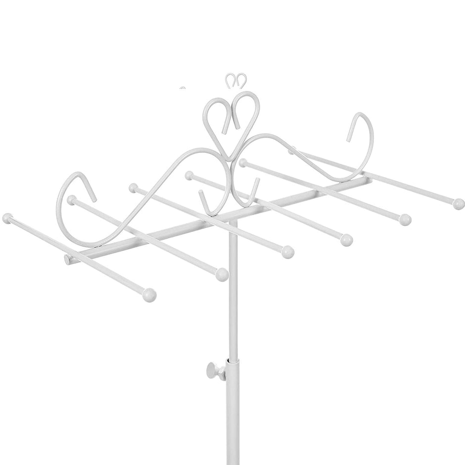 Jewellery Display Stand – Metal – White – Versatile Rack for Necklaces, Bracelets, and Earrings