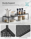 Set of 2 Stackable and Expandable Spice Racks – Metal – Ink Black – Cupboard Organisers