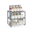 Set of 2 Cupboard Organisers – Metal – Ink Black – Stackable and Expandable