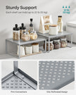 Set of 2 Cupboard Organisers – Metal – Ink Black – Stackable and Expandable