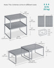Set of 2 Cupboard Organisers – Metal – Ink Black – Stackable and Expandable