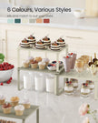 Set of 2 Expandable Kitchen Spice Racks – Metal and Engineered Wood – Cappuccino Beige – Stackable Design
