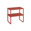 Set of 2 Expandable Kitchen Spice Racks – Metal and Engineered Wood – Mandarin Red – Stackable Design