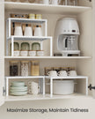 Spice Racks Set of 2 – Metal – White – Stackable and Expandable