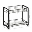 2-Tier Metal Kitchen Storage Rack – Black – Easy Assembly with Anti-Slip Feet and Plastic Shelf Liner