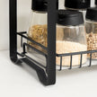 2-Tier Metal Kitchen Storage Rack – Black – Easy Assembly with Anti-Slip Feet and Plastic Shelf Liner