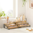 Spice Rack – Bamboo – Natural and Black – Set of 2, 3-Tier, Stackable