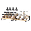 Spice Rack – Bamboo – Natural and Black – Set of 2, 3-Tier, Stackable