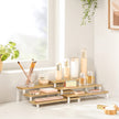 Spice Rack – Bamboo – Natural and White – 3-Tier Extendable Stackable Design