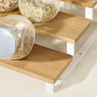 Spice Rack – Bamboo – Natural and White – 3-Tier Extendable Stackable Design
