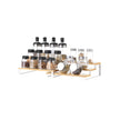 Spice Rack – Bamboo – Natural and White – 3-Tier Extendable Stackable Design