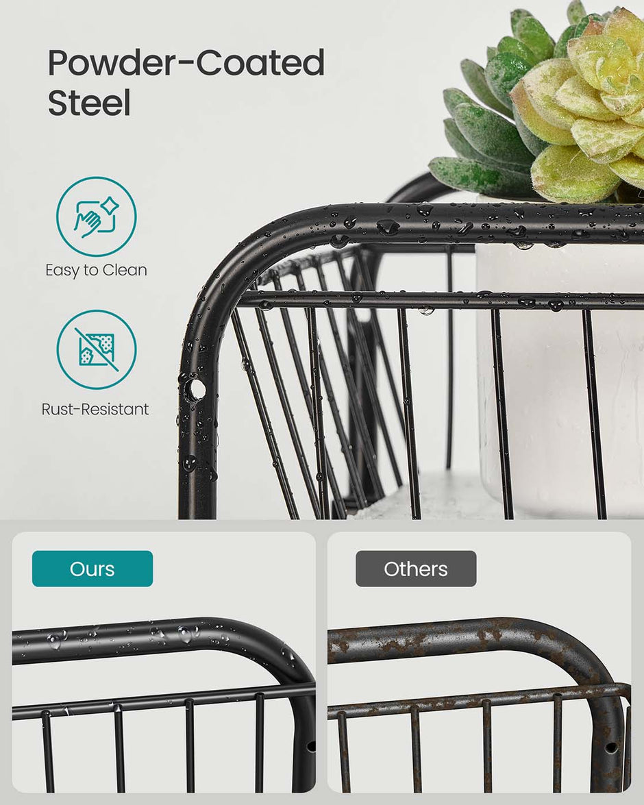 2-Tier Under Sink Storage Organiser – Metal – Classic Black – Sliding Basket Drawers
