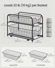 2-Tier Under Sink Storage Organiser – Metal – Classic Black – Sliding Basket Drawers