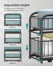 Set of 2 Sliding Basket Organizers – Metal – Classic Black – Stackable 2-Tier Under-Sink Storage for Kitchen & Bathroom