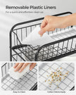 Set of 2 Sliding Basket Organizers – Metal – Classic Black – Stackable 2-Tier Under-Sink Storage for Kitchen & Bathroom