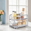 2-Tier Under Sink Organizer – Metal – Classic Black – Stackable with Sliding Baskets