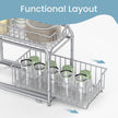 2-Tier Under Sink Organizer – Metal – Classic Black – Stackable with Sliding Baskets