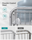 Set of 2 Sliding Basket Organizers – Metallic – Silver – Stackable 2-Tier Under-Sink Storage for Kitchen and Bathroom