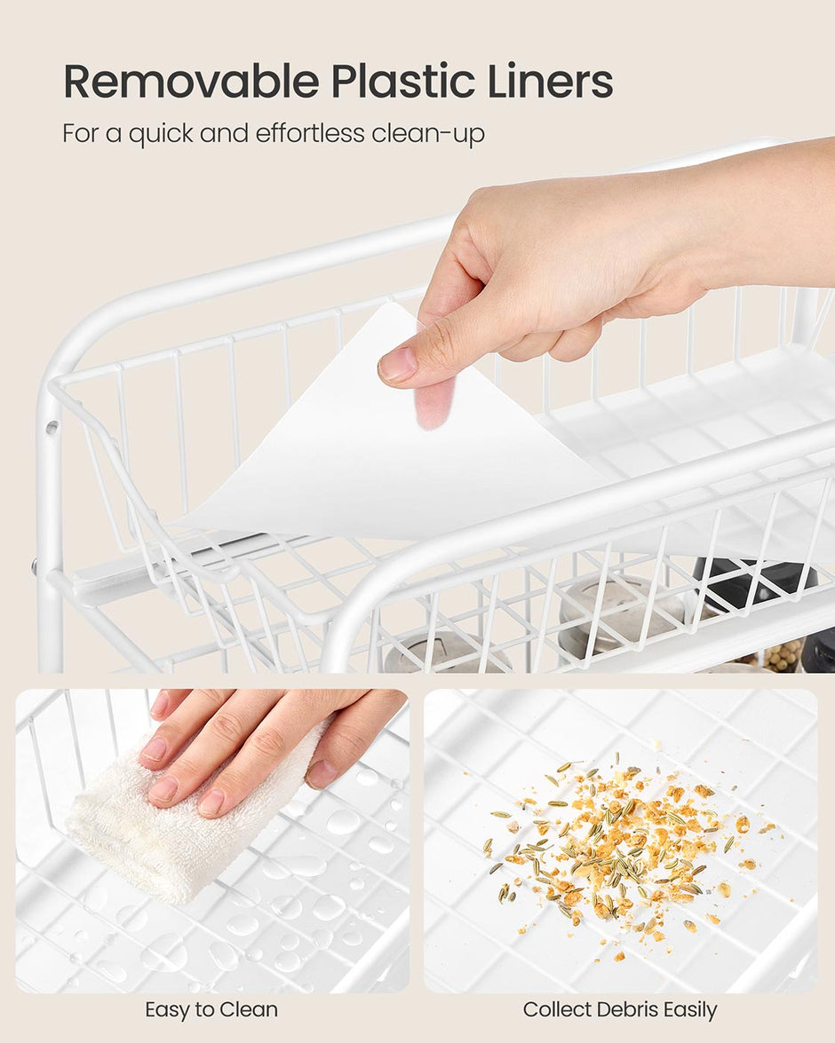 Under Sink Storage Organiser – Matte White – 2-Tier Design with Sliding Basket Drawers