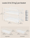 Under Sink Storage Organiser – Matte White – 2-Tier Design with Sliding Basket Drawers