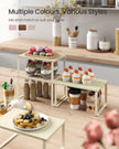 Spice Rack Set – Metal and Engineered Wood – Travertine Beige and Cream White – Expandable and Stackable Design