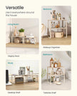 Spice Rack Set – Metal and Engineered Wood – Travertine Beige and Cream White – Expandable and Stackable Design