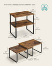 Set of 2 Cupboard Shelf Organisers – Metal and Engineered Wood – Black and Rustic Brown – Expandable and Stackable