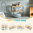 Cabinet Organizer Shelf – Metal and Engineered Wood – Apricot Orange – Set of 2 Expandable and Stackable Kitchen Storage Solutions