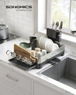 Dish Drying Rack – Stainless Steel – Fingerprint-Resistant – Includes Rotatable Spout and Drainboard