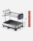 2-Tier Dish Rack – Metal – Adjustable – Rotatable and Extendable Drain Spout