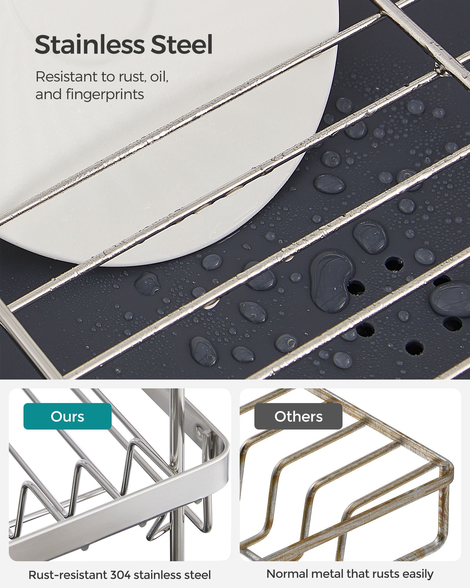 2-Tier Dish Rack – Metal – Adjustable – Rotatable and Extendable Drain Spout