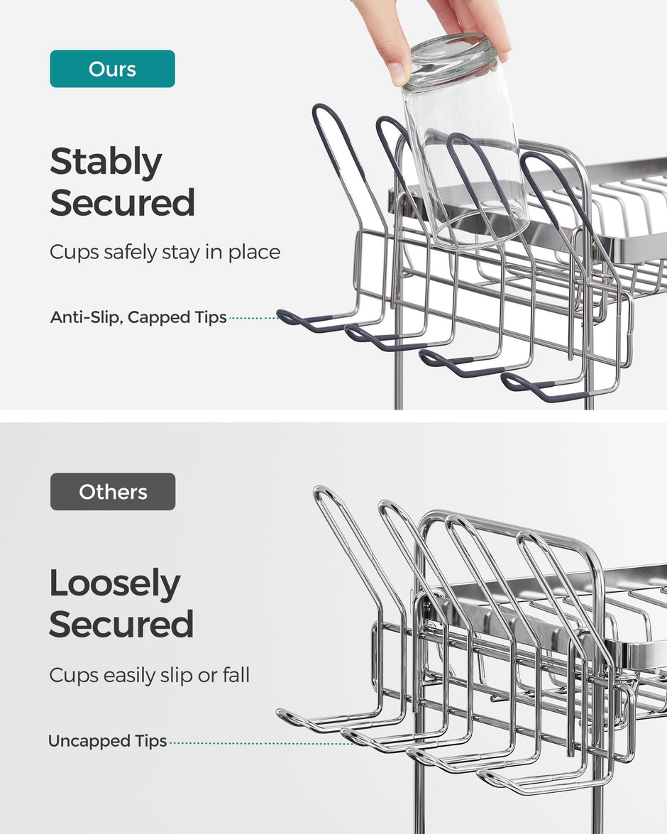 2-Tier Dish Rack – Metal – Adjustable – Rotatable and Extendable Drain Spout