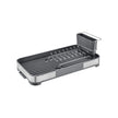 Dish Drying Rack – Stainless Steel – Silver and Black – Mini Design with Drain and Utensil Holder
