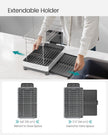 2-Tier Dish Drainer Rack – Stainless Steel – Silver and Grey – Expandable with Utensil Holder