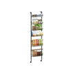 Wall-Mounted Spice Rack – Metal – Ink Black – Six Adjustable Baskets
