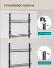 Wall-Mounted Spice Rack – Metal – Ink Black – Six Adjustable Baskets